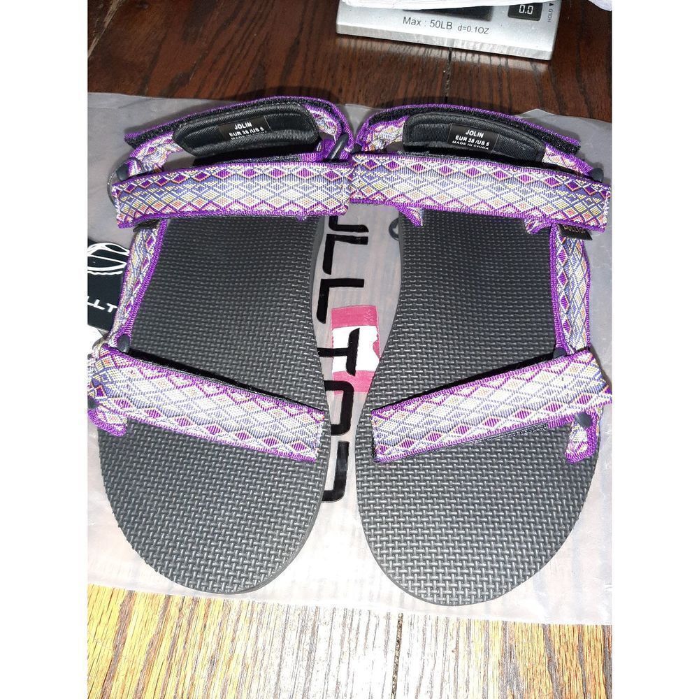 New Men's Size 5 Purple Black Pulltop Cloud Walk Jolin Summer Sandals Sh…